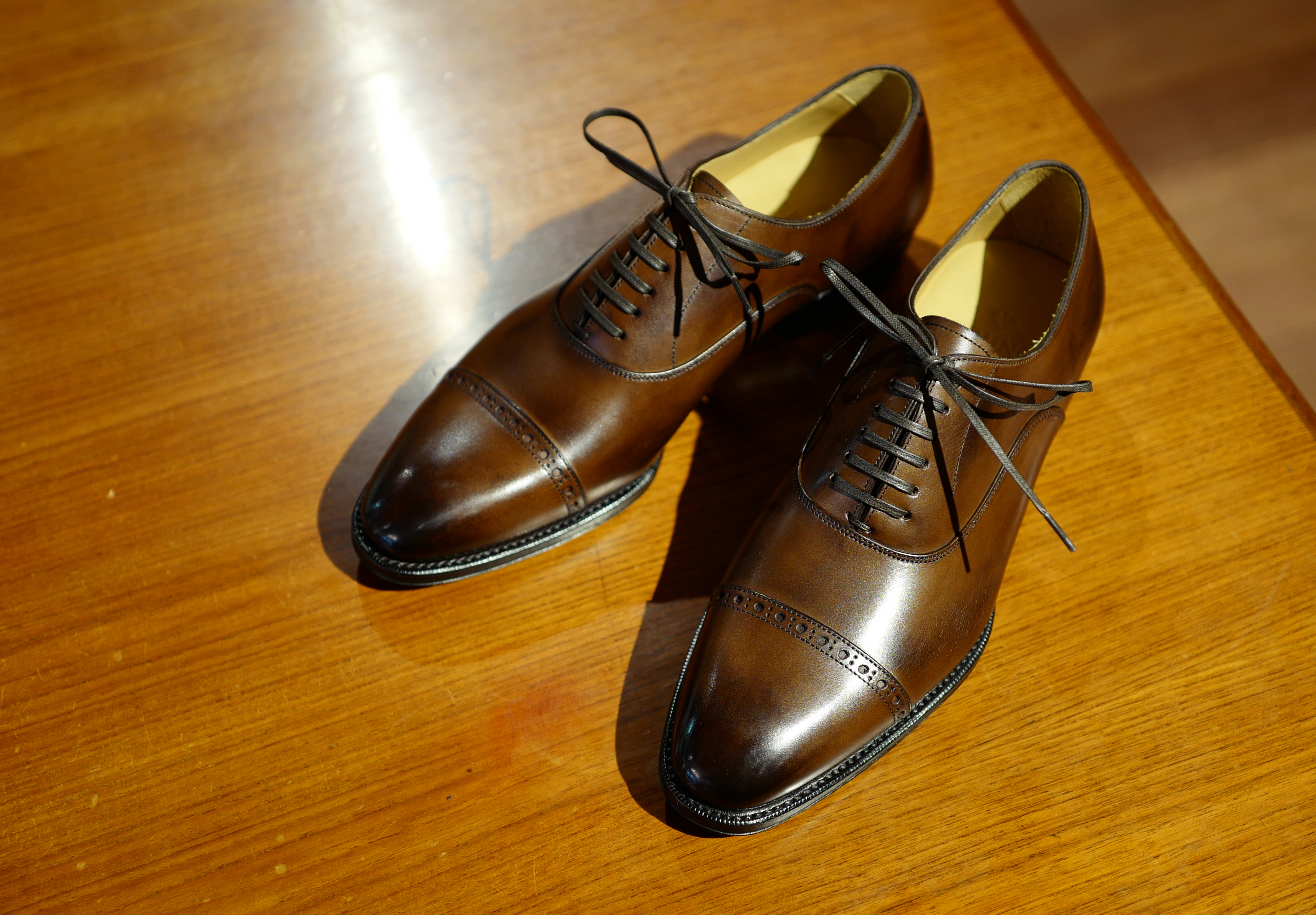 オーダーシューズ】ストレートチップ ANNONAY VEGANO ANTIQUE BROWN 