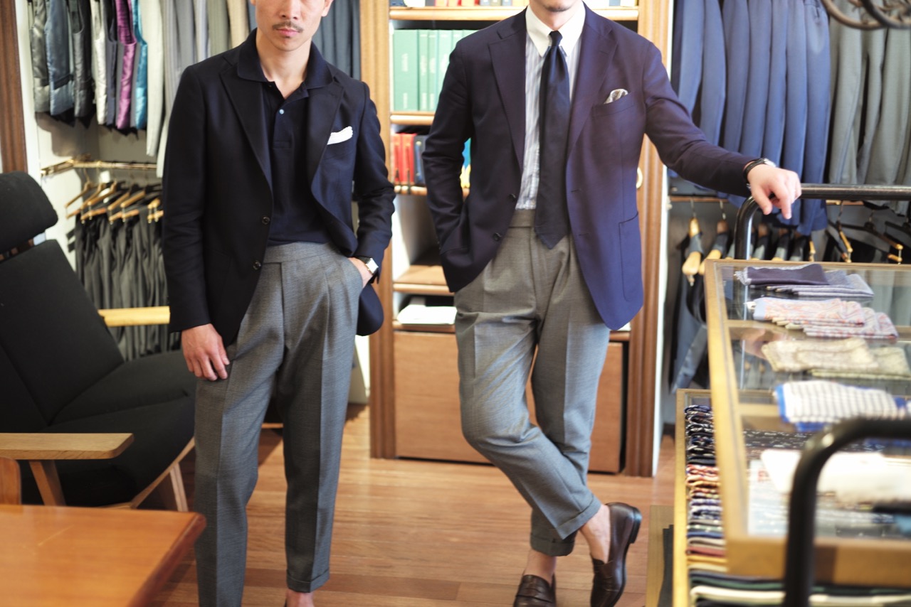 ネイビージャケット グレースラックス 男として外せない鉄板スタイルです Bruno Sartoria Giotto 静岡のオーダースーツ専門店