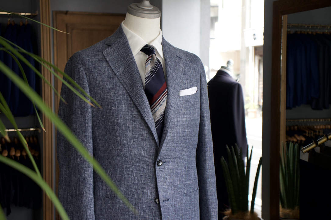 五大陸イタリア高級生地デルフィノ　モヘア混ブラウンシングル2Bテーラドジャケット イタリアMARZOTTO社製 ウールテーラードジャケット 544 ブラウン